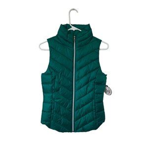 SO Women's Green Zip Down Puffer Vest XS NWT